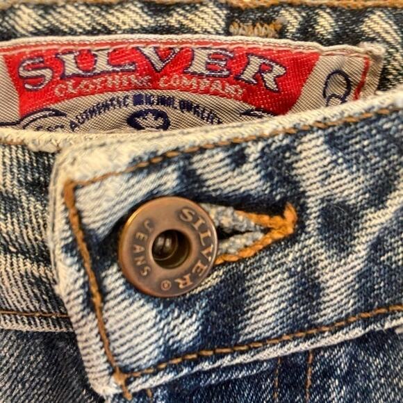 Silver Jeans Vintage Light Wash Button Fly Straight Leg Jeans L9618SU Size 30/32 - Picture 3 of 14